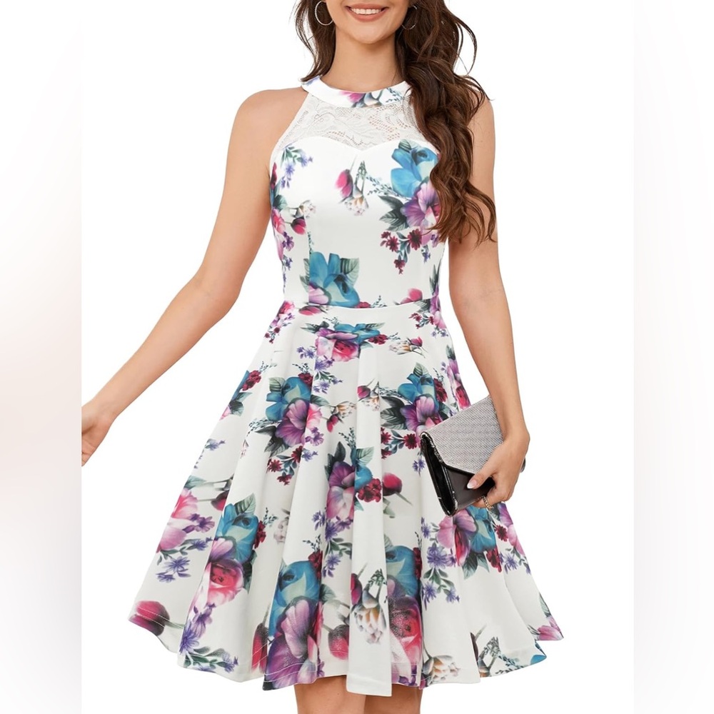 Bbonlinedress Women Prom Wedding Dress Cocktail Halter Lace A-Line